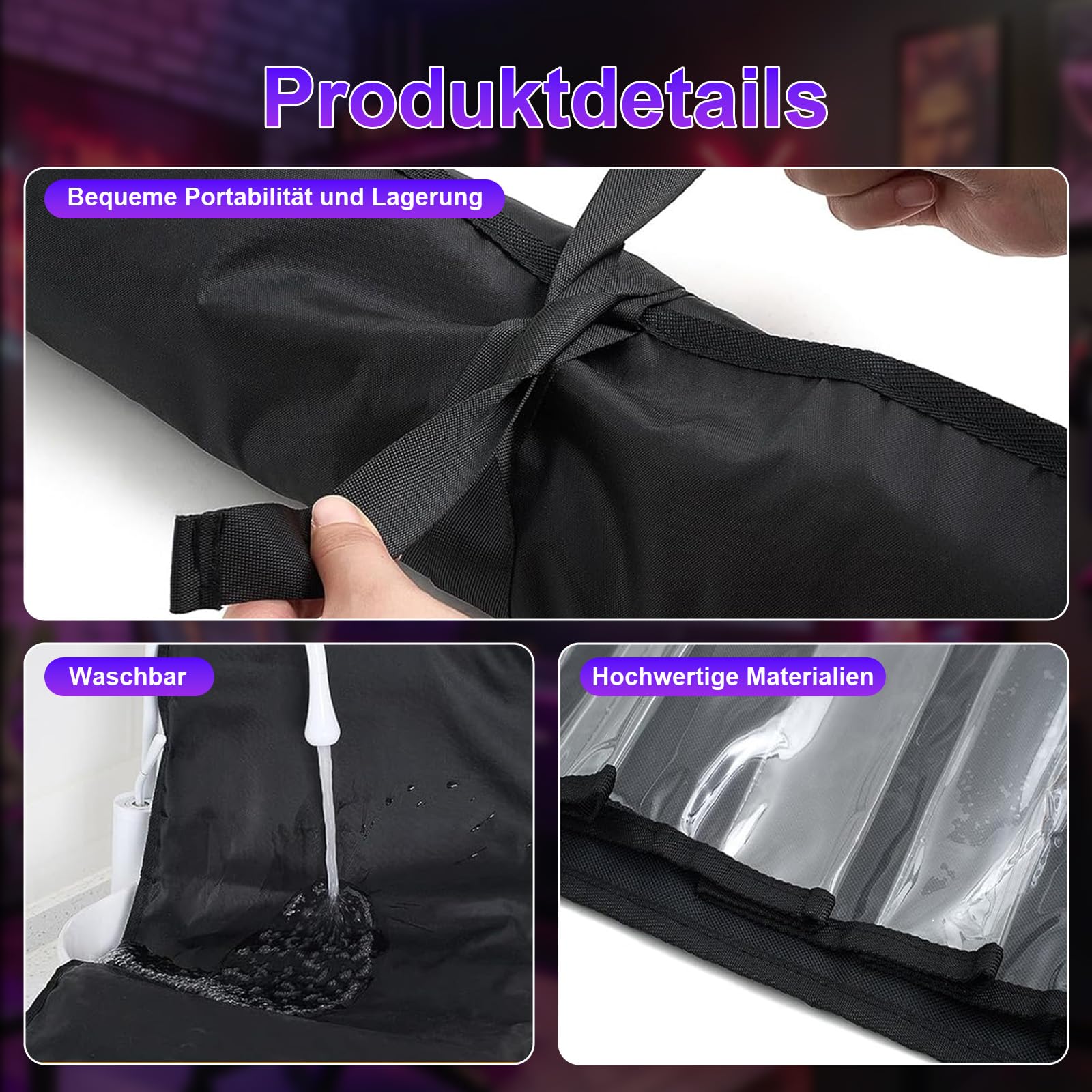 Playmat Tube Sac de rangement, support Playmat suspendu pour MTG avec 2 crochets, 12 fentes en plastique transparent et 1 fente pour sangle