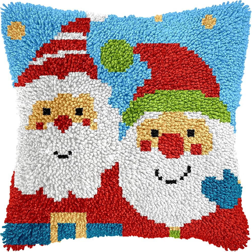 LingxiCreation DIY Latch Hook Kits Pillowcase Santa Claus