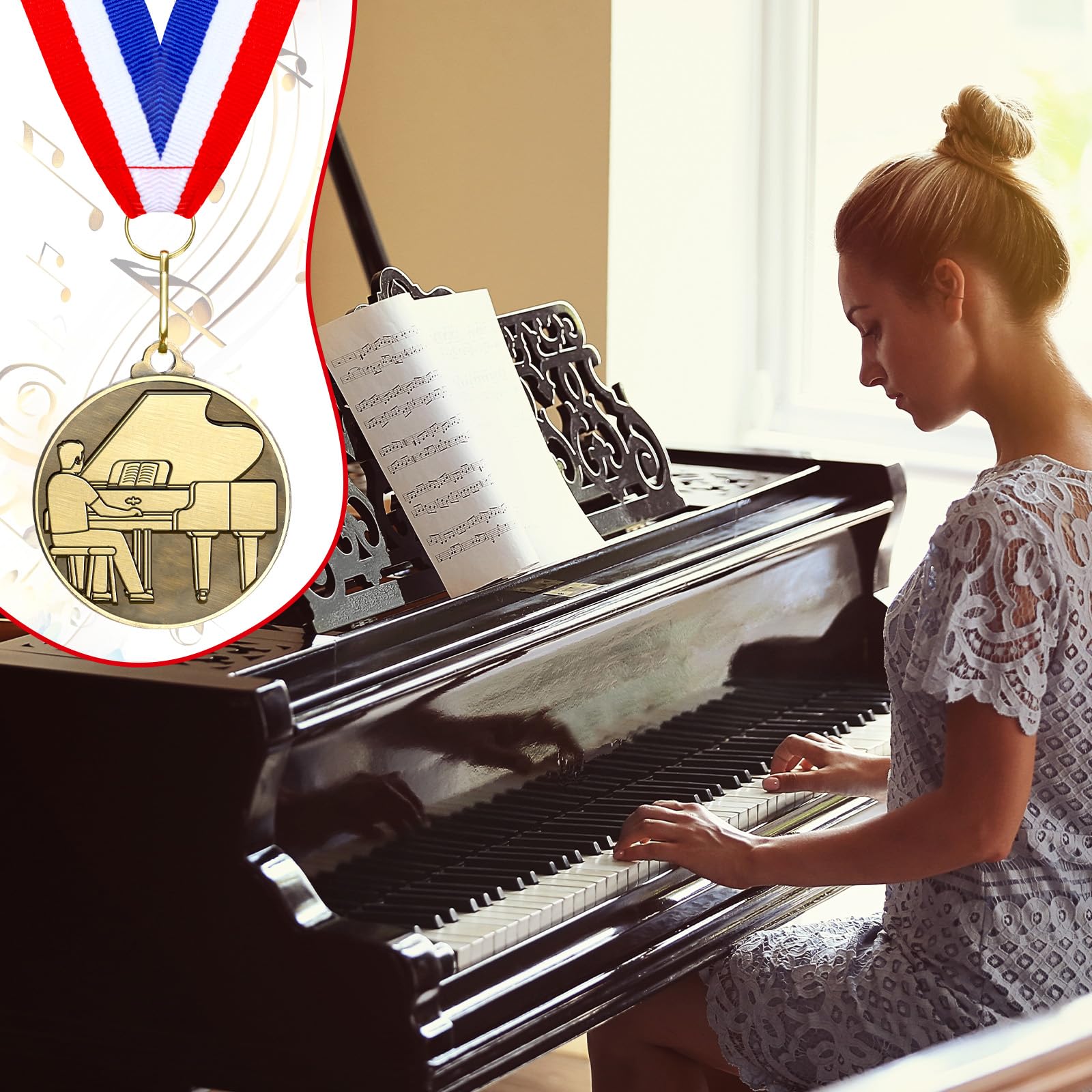 Aurelema 30 medallas de oro de 2 pulgadas para ganadores de premios, medallas a granel con cintas para el cuello, trofeo de metal, regalo para estudiantes, adultos, torneos escolares, competiciones