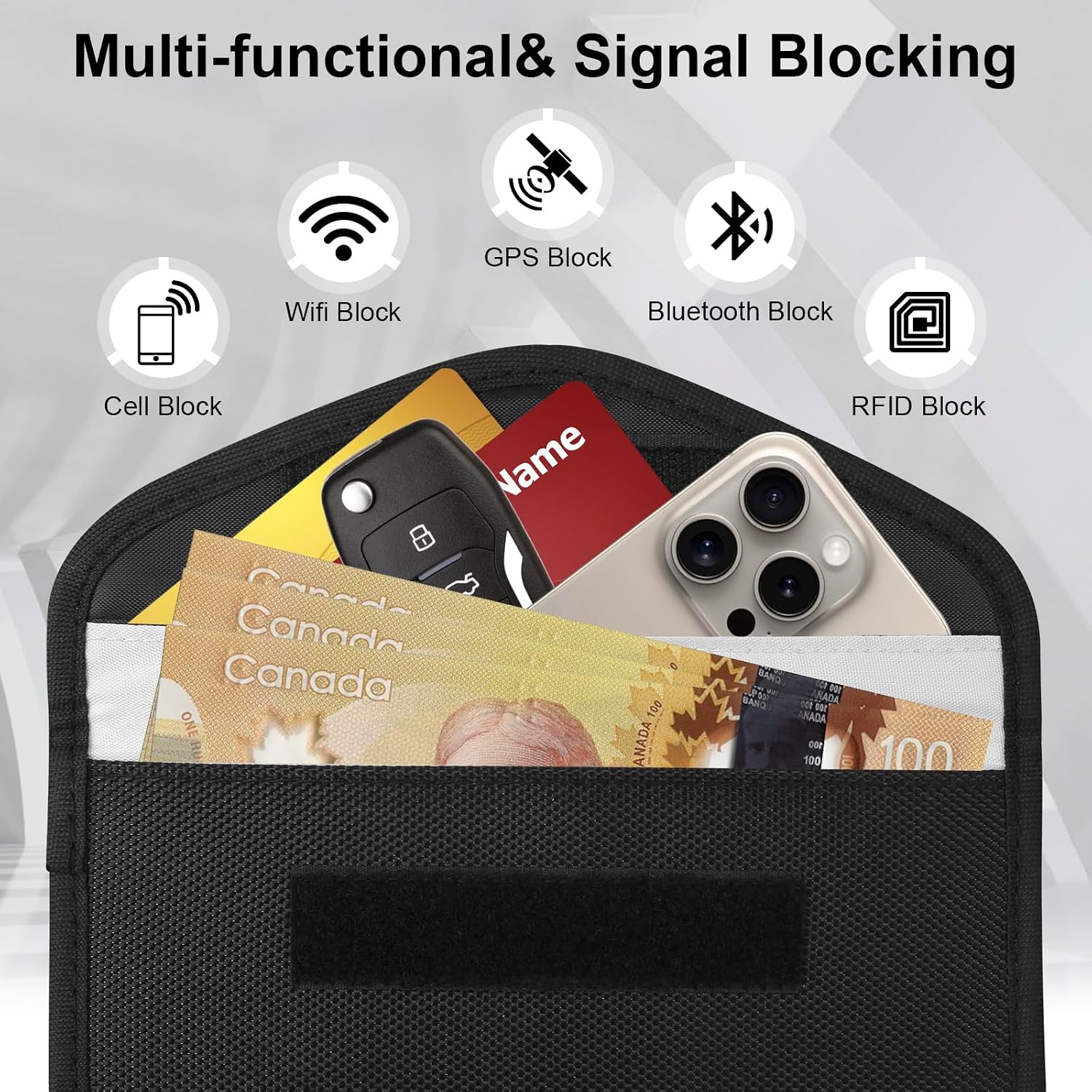 Faraday Bag for Phones & Car Keys - Signal Blocker Faraday Pouch for RFID, GPS, WiFi, Anti-Theft Key Fob Case, Anti-Tracking Privacy Protection (2 Packs)