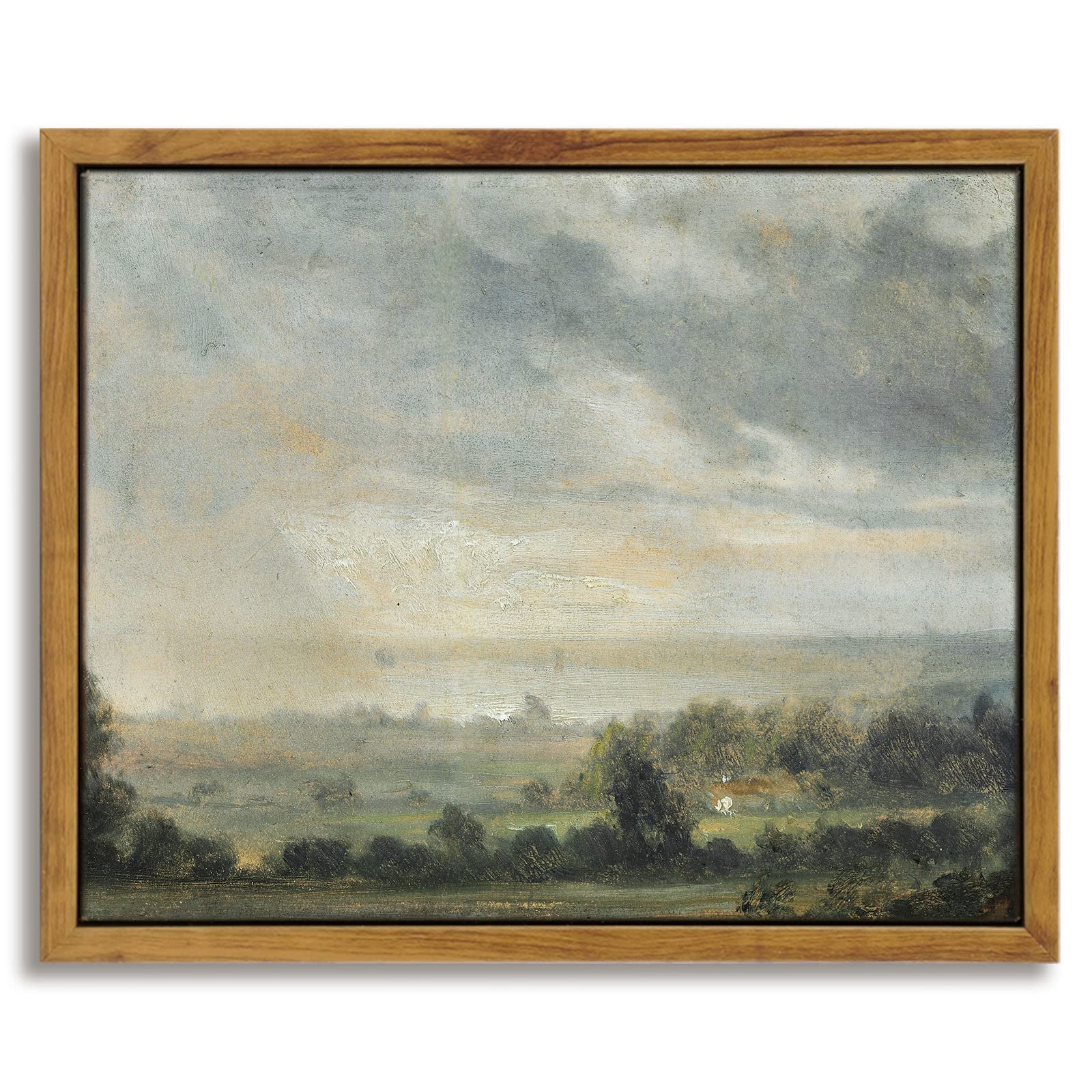 InSimSea Framed Canvas Wall Art, Vintage Decor - Classical Scenery, Vast Grassland Painting - Living Room, Bedroom, Bathroom Wall Decor - 8"x10"