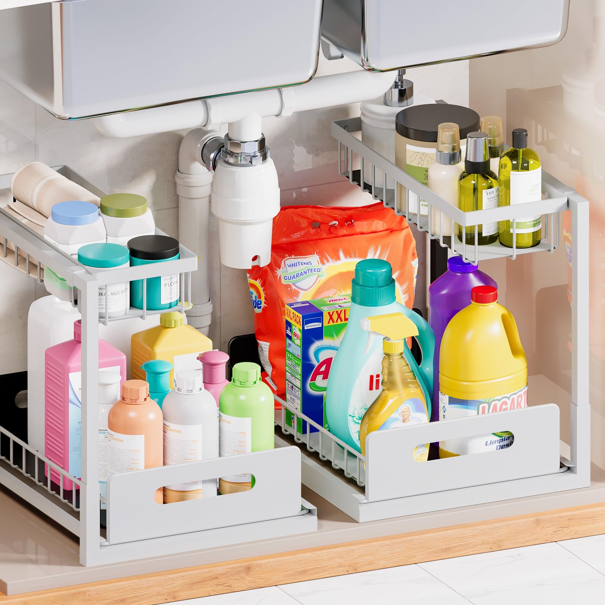 ドロワーボックス Amazon.com: VUSIGN 2 Pack Under Sink Organizer and Storage, 2 Tier