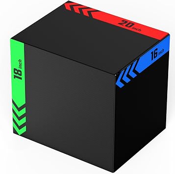 papababe 3-in-1 Plyometric Box Multi-use Jumping Exercise Equipment Trainer with Anti Slip Surface and High Density Foam for Workout Training