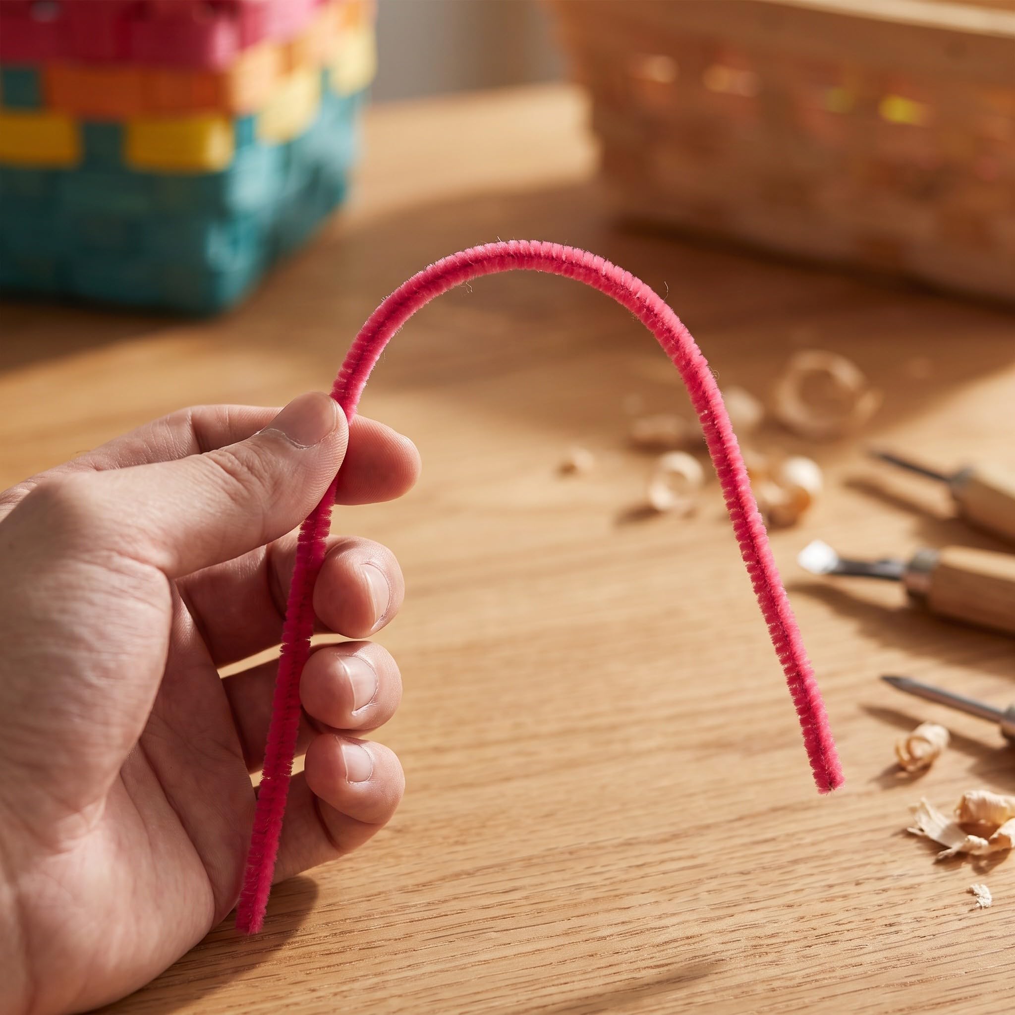 Toddmomy 500 scovolini rosa soffici, steli in ciniglia flessibili e morbidi | Kit fai da te per la creazione di fiori, bastoncini morbidi da 30 cm per Halloween, Natale e altre festività.