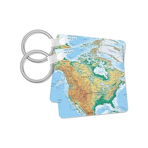 3dRose, North America Map, Key Chain