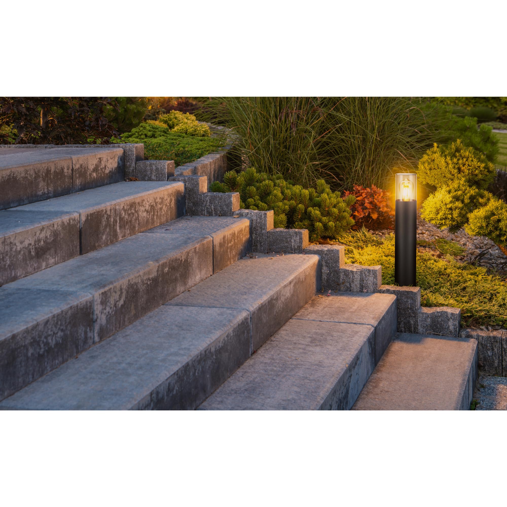 Palo Da Giardino Con Spiedo Per Lampadine - Supporto 2xE27 Max 80W, Illuminazione Esterna Per Giardini E Vialetti