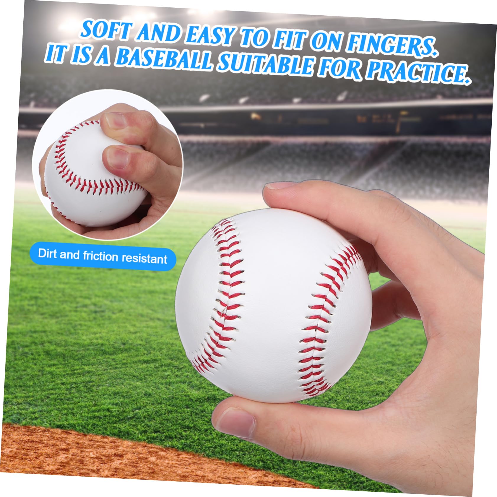 INOOMP Balones de Béisbol de Entrenamiento 12 Piezas Blanco PVC y Virutas