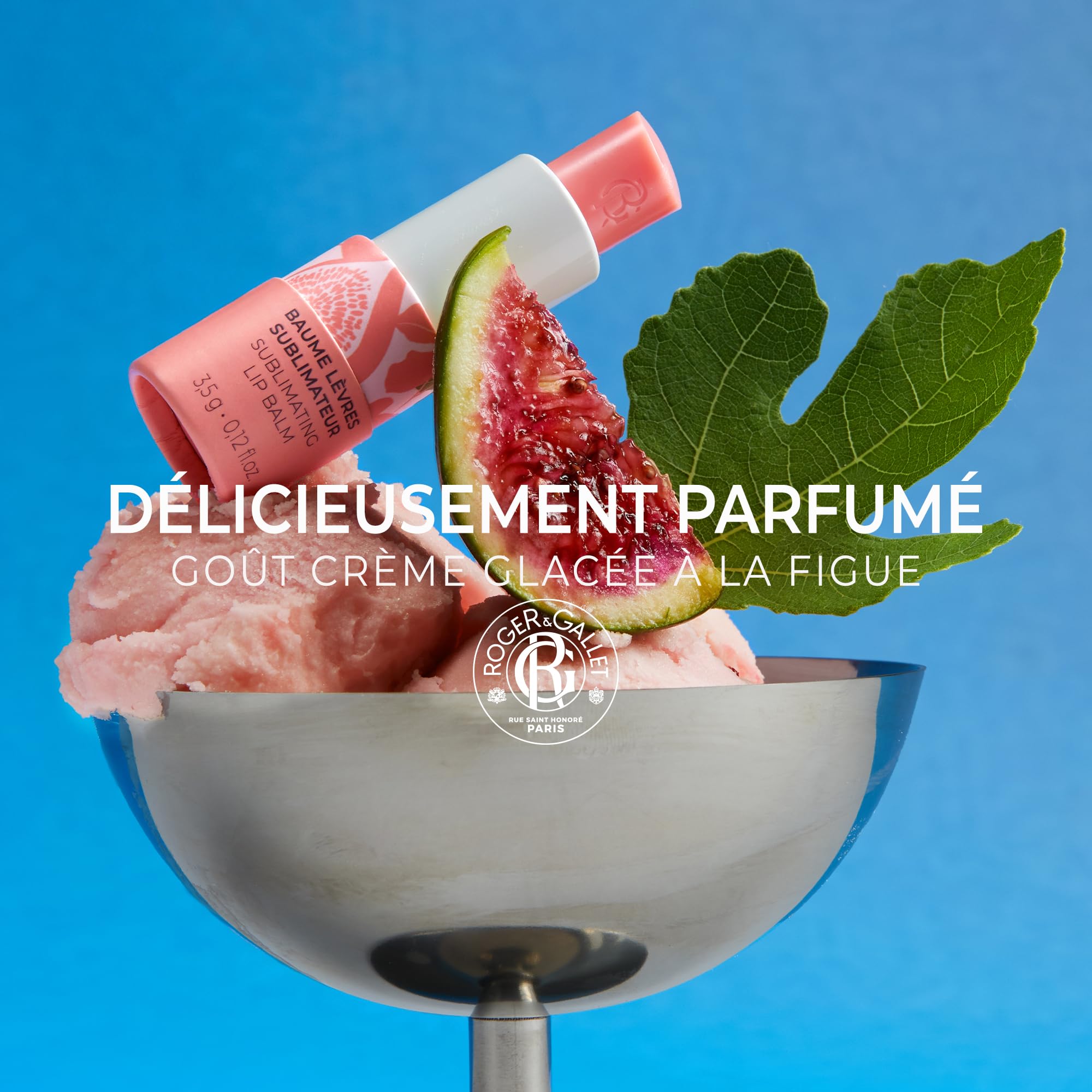 Roger&Gallet – Baume Lèvres Sublimateur Fleur de Figuier – Soin Nourrissant & Brillant Naturel – Saveur Figue Gourmande – 98% Naturel – Vegan – Fabriqué en France – 3,5g
