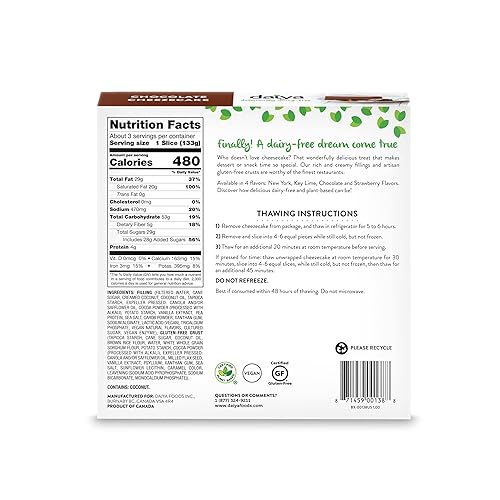 Miniatura 2 de Daiya Tarta de queso congelada vegana de chocolate sin lácteos, sin gluten, 14.1 onzas (paquete de 8)