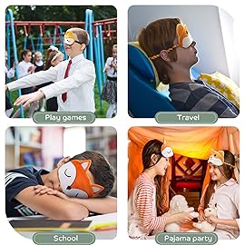 Haysandy Cute Eye Mask for Sleeping 3 Pieces Cartoon Dog Face Eye Cover Funny Animal Cat Sleeping Mask Soft Lightweight Night Sleep Kitty Blindfolds for Women Men Kids(Dog, Fox)