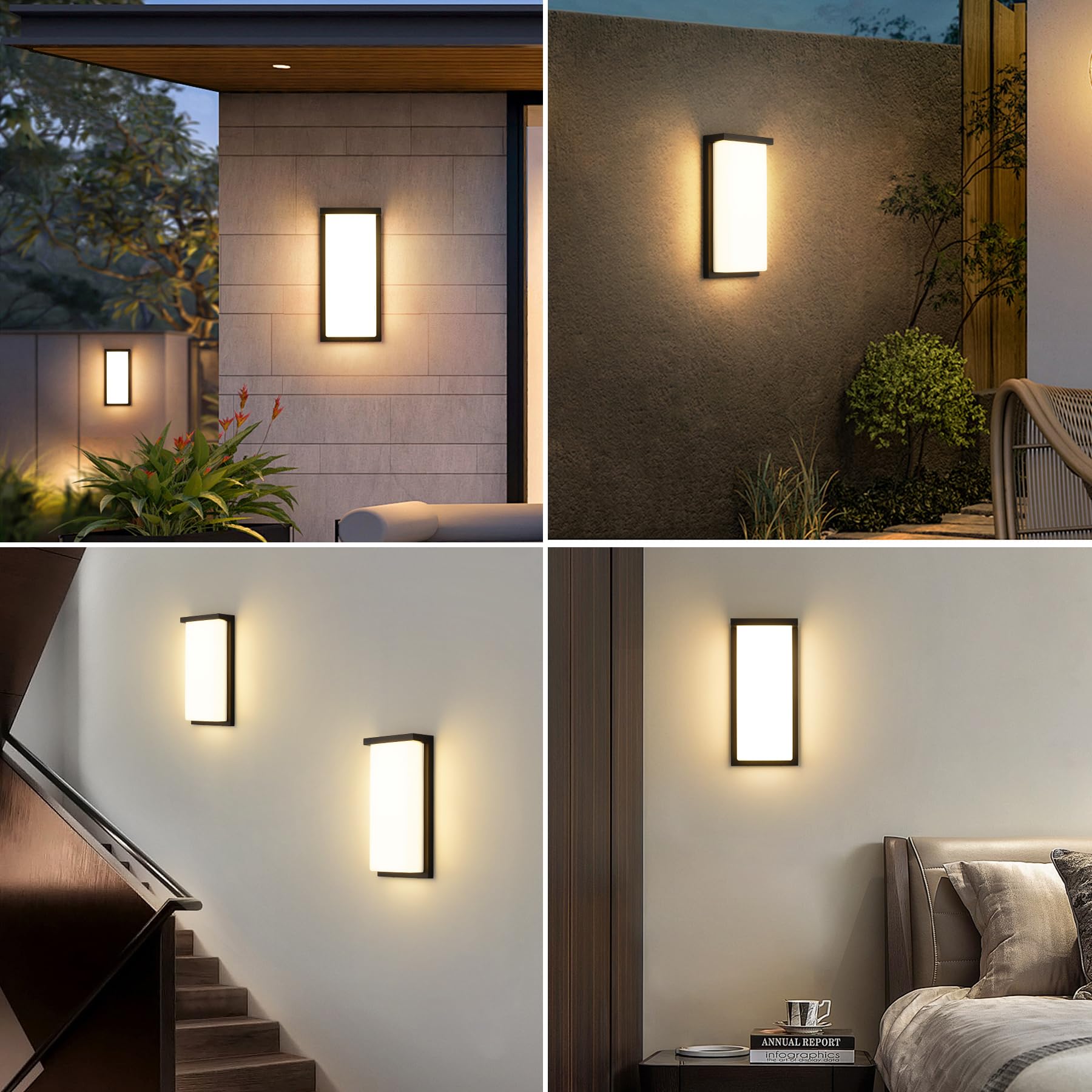 LED Wandleuchte Aussen Innen 32W,Außenleuchte Aussenlampe Wand IP65 wasserdichte,Aluminium Modern Außenwandleuchte 3000K Warmweiß Aussenleuchte,Wandlampe Außen für Terrasse Eingang Garten Balkon Flur