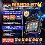 Autel Scanner MaxiCOM MK900BT, 2026 MK900-BT V2.0 Bidirectional Diagnostic Tool, 8in Up of MK900 MX900 MK808S MK808BT MX808S MK808Z, 3000+ Active Tests, 40+ Service, CAN-FD&DOIP, All System, FCA 11 OS