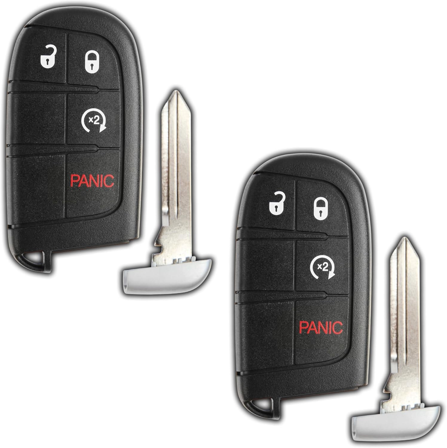 KeylessOption Keyless Entry Remote Car Smart Key Fob Starter for Dodge Journey Durango M3N-40821302 (Pack of 2)