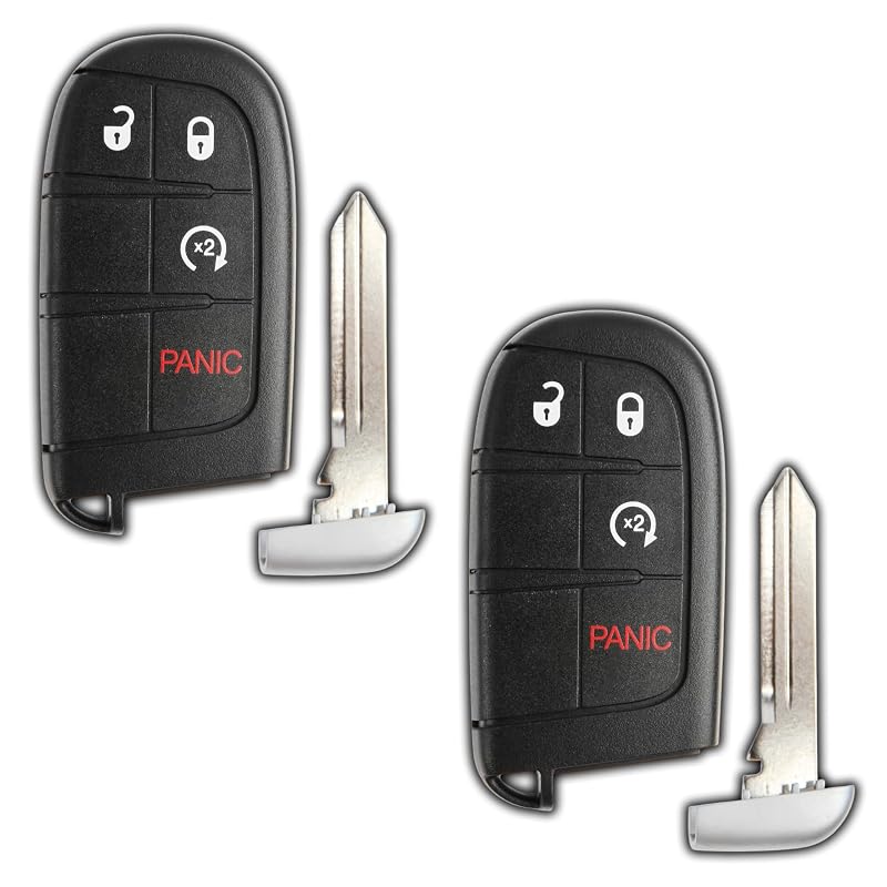 Kit com 2 Controles Remotos Smart Key para Dodge Journey e Durango 2011–2020 KeylessOption M3N-40821302 KPT5982