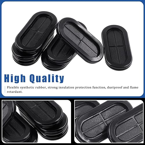 Miniatura 9 de Glarks 10 ojales de goma cerrados ovalados de 1-38 x 4 pulgadas - 1.378 x 3.937 in, orificio de taladro, orificio de doble cara, protección de