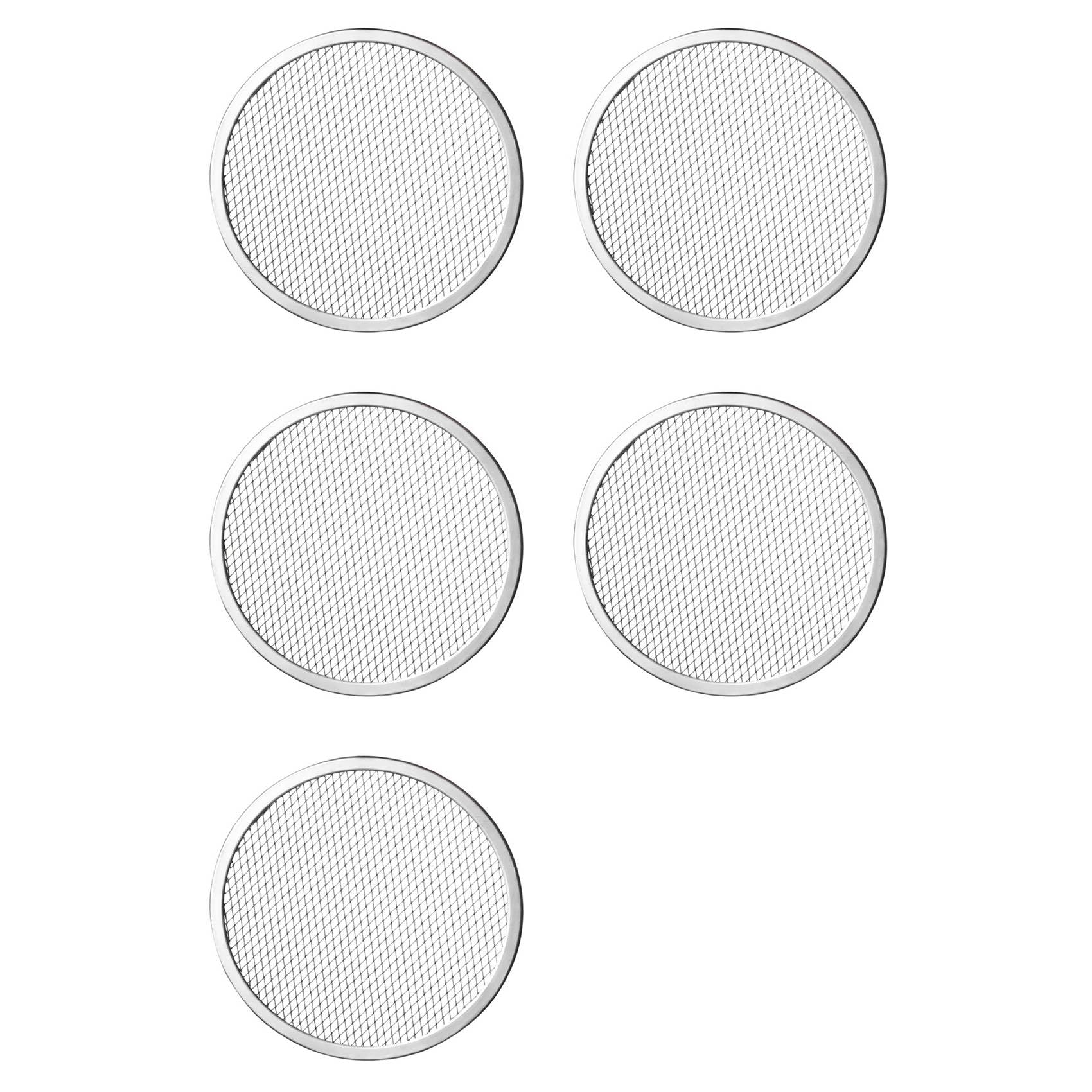Aundhegrtt 5pcs 12inch Aluminum Seamless Rim Pizza Baking Screen - Perfect Crisp, Enhanced Airflow