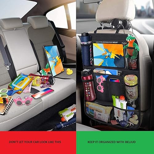 Miniatura 4 de Organizador duradero para asiento trasero de automóvil, protector de asiento trasero, organizador de automóvil resistente para niños con soporte