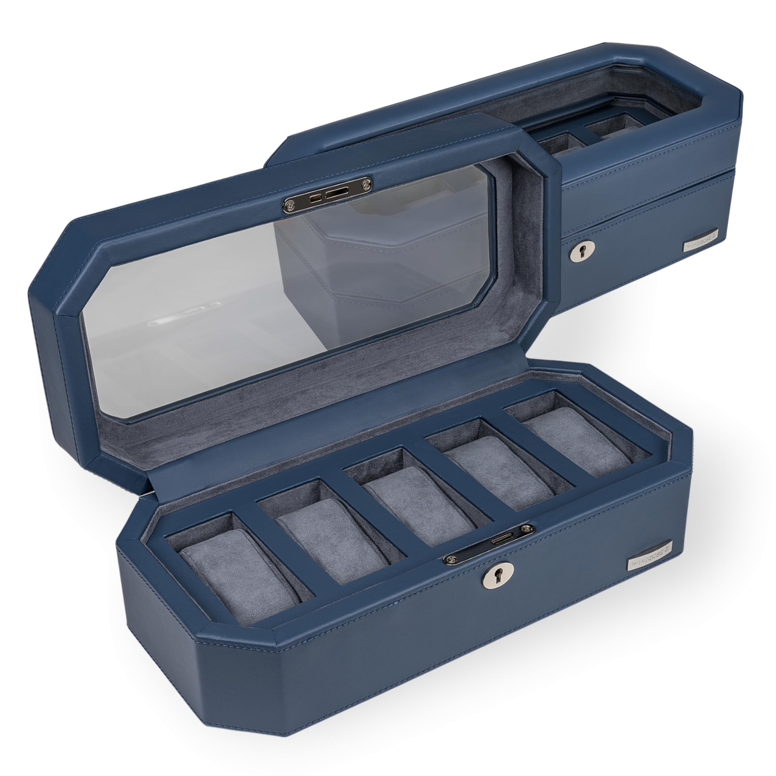 Windrose boîte à bijoux Tempora Watch Box Blue bleu marine
