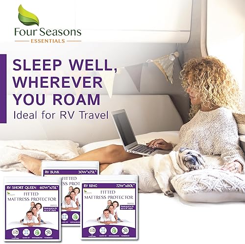 Miniatura 6 de Protector de colchón impermeable para literas de RV (30 pulgadas de ancho x 75 litros)  Estilo de sábana bajera  Tamaño de cuna hipoalergénica de