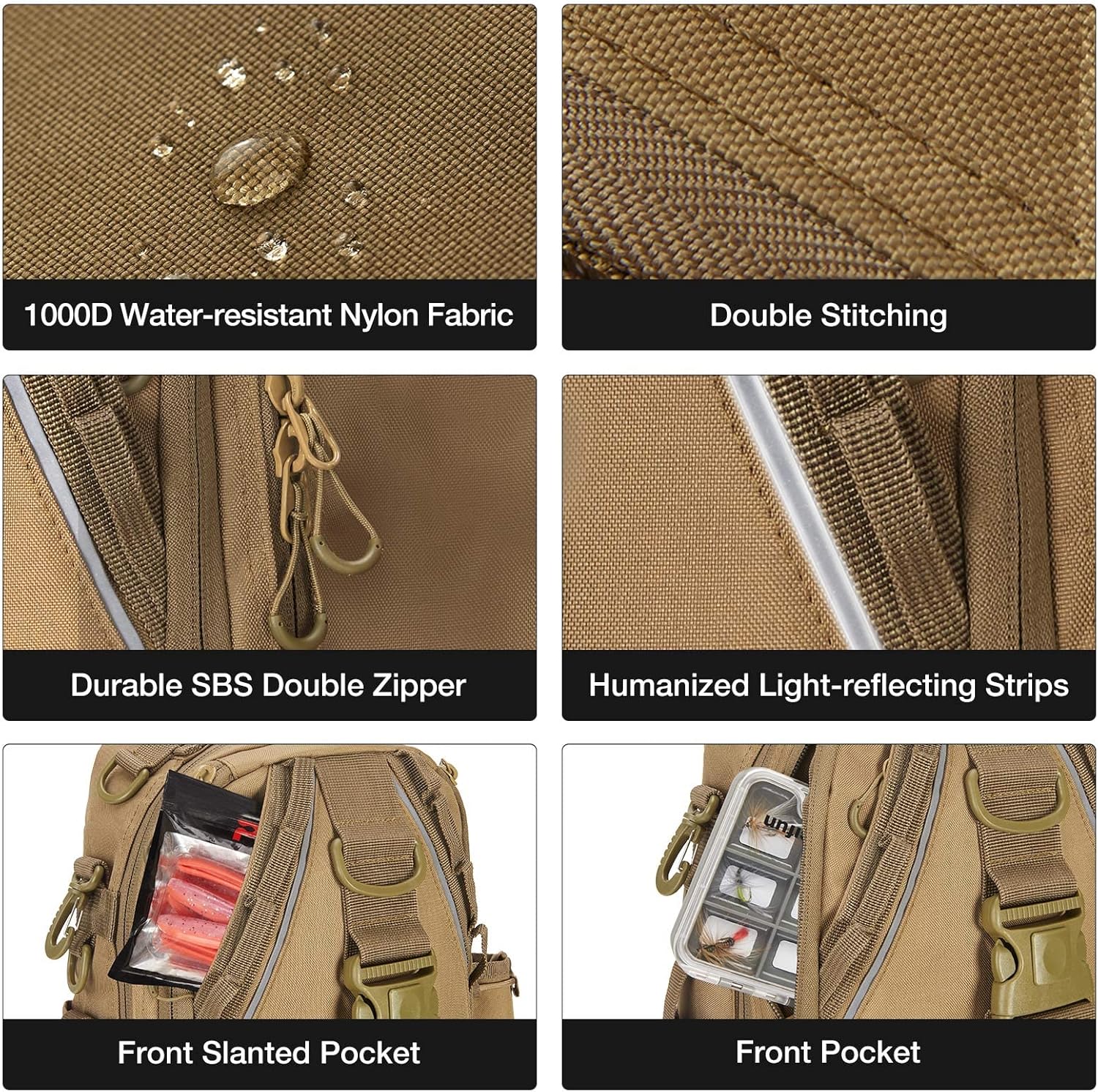 Piscifun Fishing Tackle Backpack, Multifunctional Fishing Tackle Bag with Rod Holder, Outdoor Shoulder Fishing Gear Carry Bag for Men and Women Khaki Standard : Sports & Outdoors