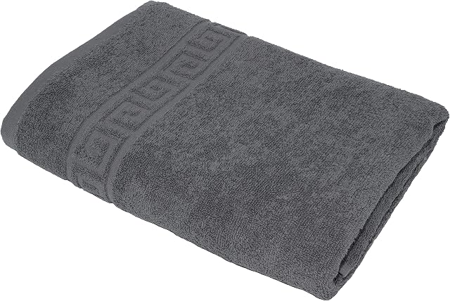 GREY BATH TOWEL 70X140 CM LARGE SIZE 100% NATURAL COTTON 500 GSM THICK ABSORBENT TOWEL, HOTEL QUALITY RINGSPUN