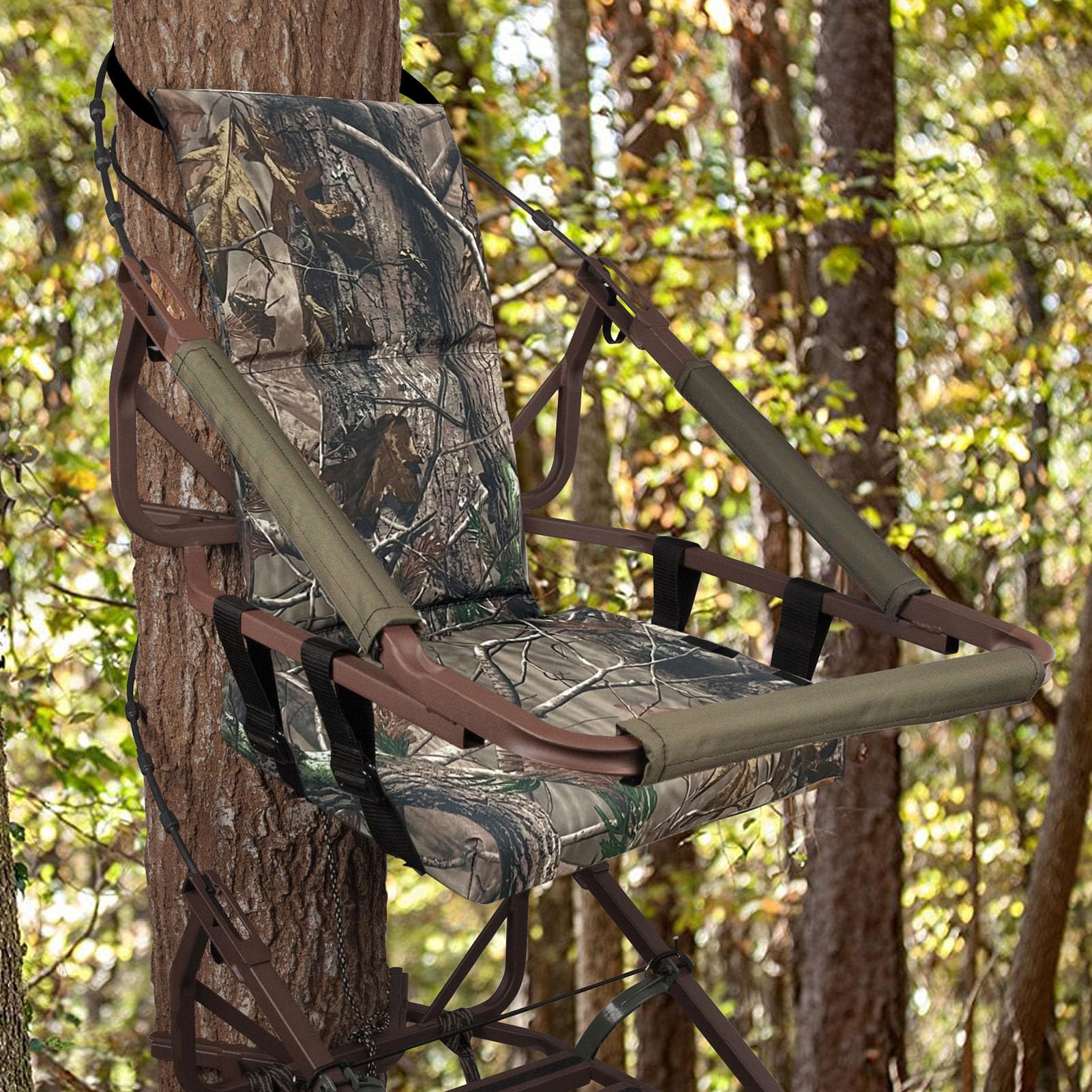 Asiento para Tree Stand, Asiento De Caza De Repuesto con Correa Ajustable, Hebilla De Cierre Automático, Accesorios De Caza para Treestands De Escalada Y De Bloqueo En Tree Stands