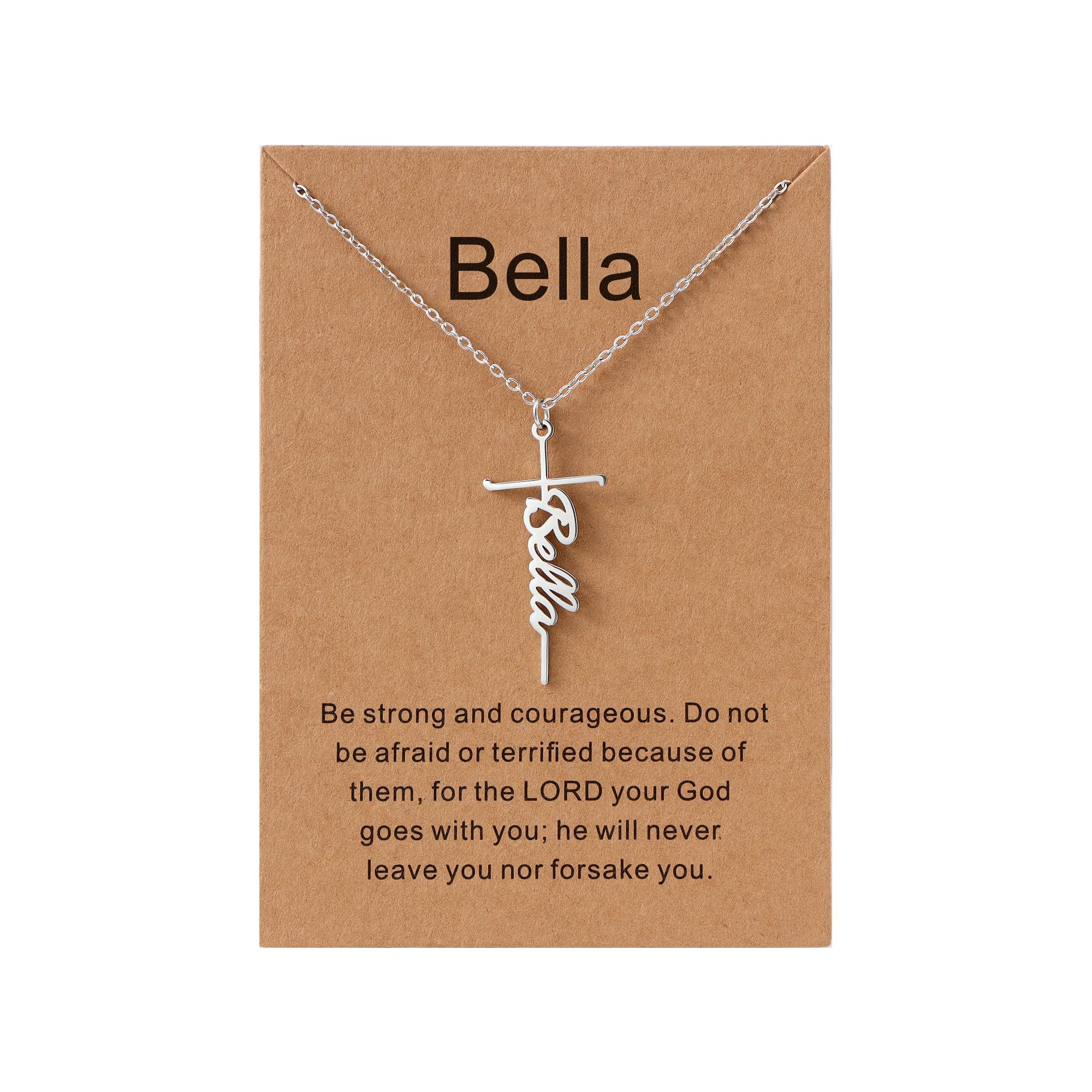 Lcherry Personalized Cross Name Necklace for Women, Custom Nameplate Cross Necklace Customized Valentine's Day Jewelry Birthday Gift for Women