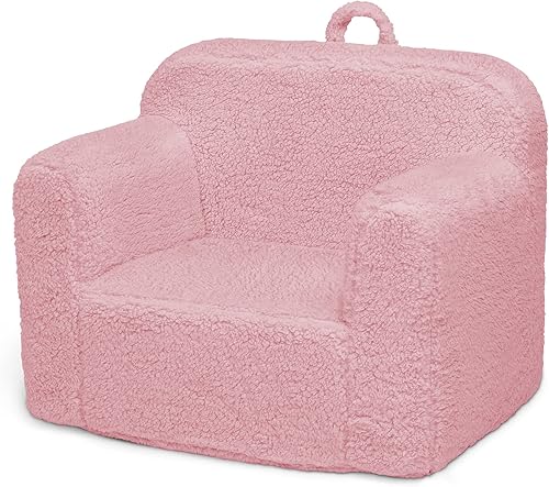 Miniatura 10 de Delta Children Cozee Sherpa - Silla rosa Crema, gris, Rosa/Rebel Fun.