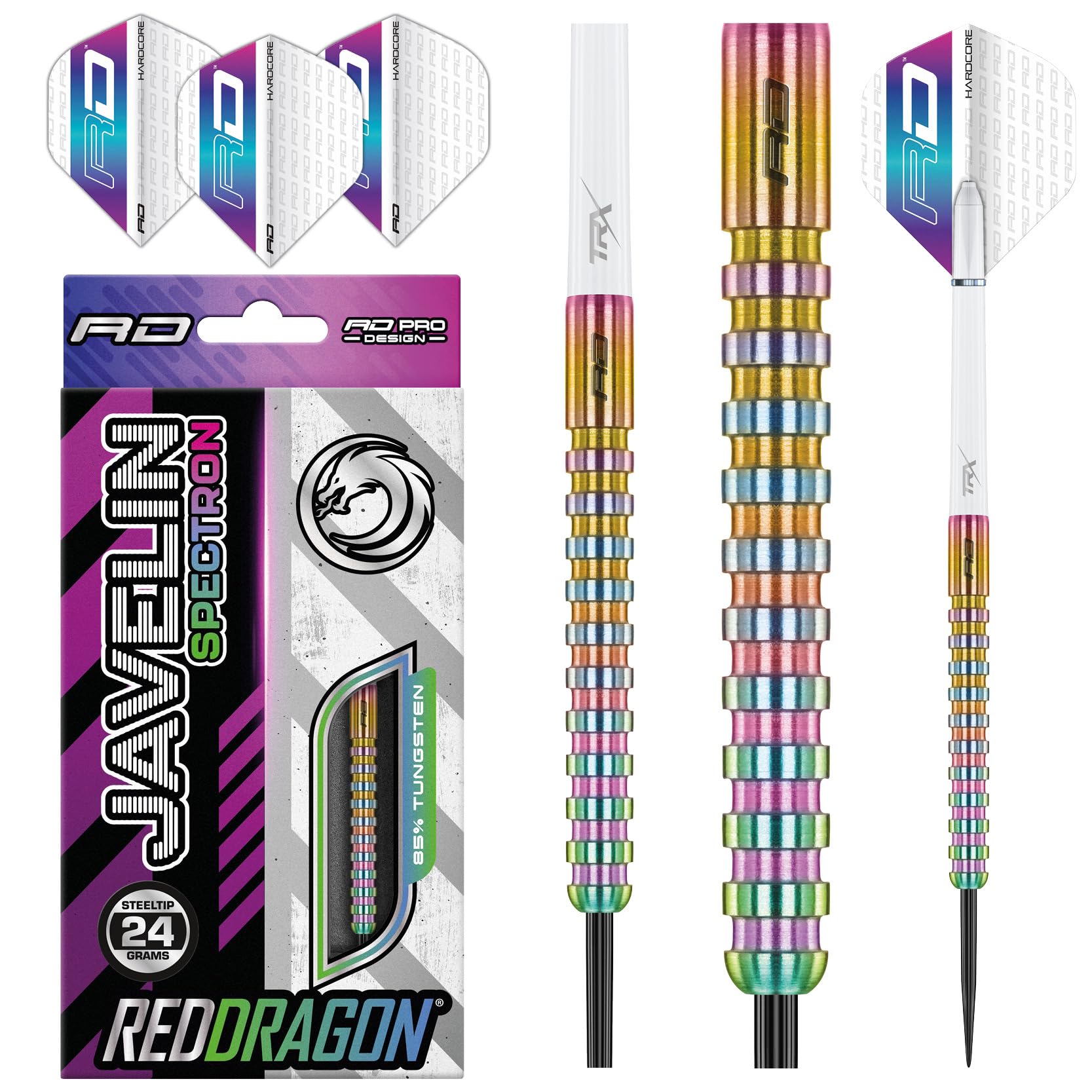 RED DRAGON Gian Van Veen Axis SE Darts - Premium 21g Tungsten Steeltip Set With Flights & Stems