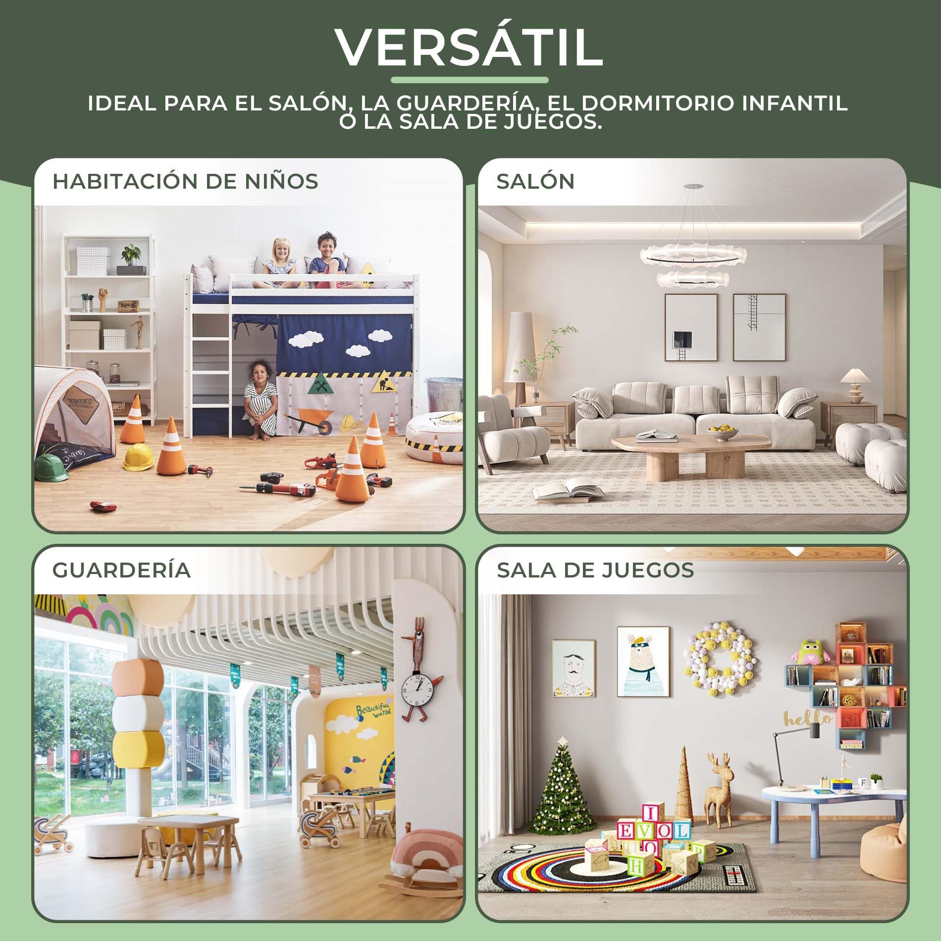 Rebecca Mobili Escritorio Montessori, Mesa para Habitación Infantil, Verde Agua Marrón, MDF Pino, con Compartimento de Almacenaje, Estable - Dimensiones AxAnxFon: 70 x 90 x 50 cm - Art. RE7136