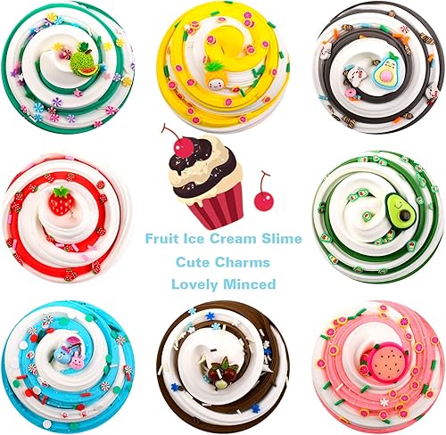 Miniatura 6 de Kit de slime de fruta de mantequilla para niñas, paquete de 8, elástico y antiadherente, recuerdos de fiesta con fresa, piña, fruta del dragón,