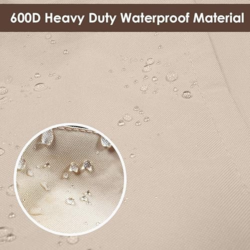 Miniatura 4 de Vailge Fundas redondas para muebles de patio, 100% impermeables, juego de fundas para sillas de mesa para exteriores, funda antidecoloración para