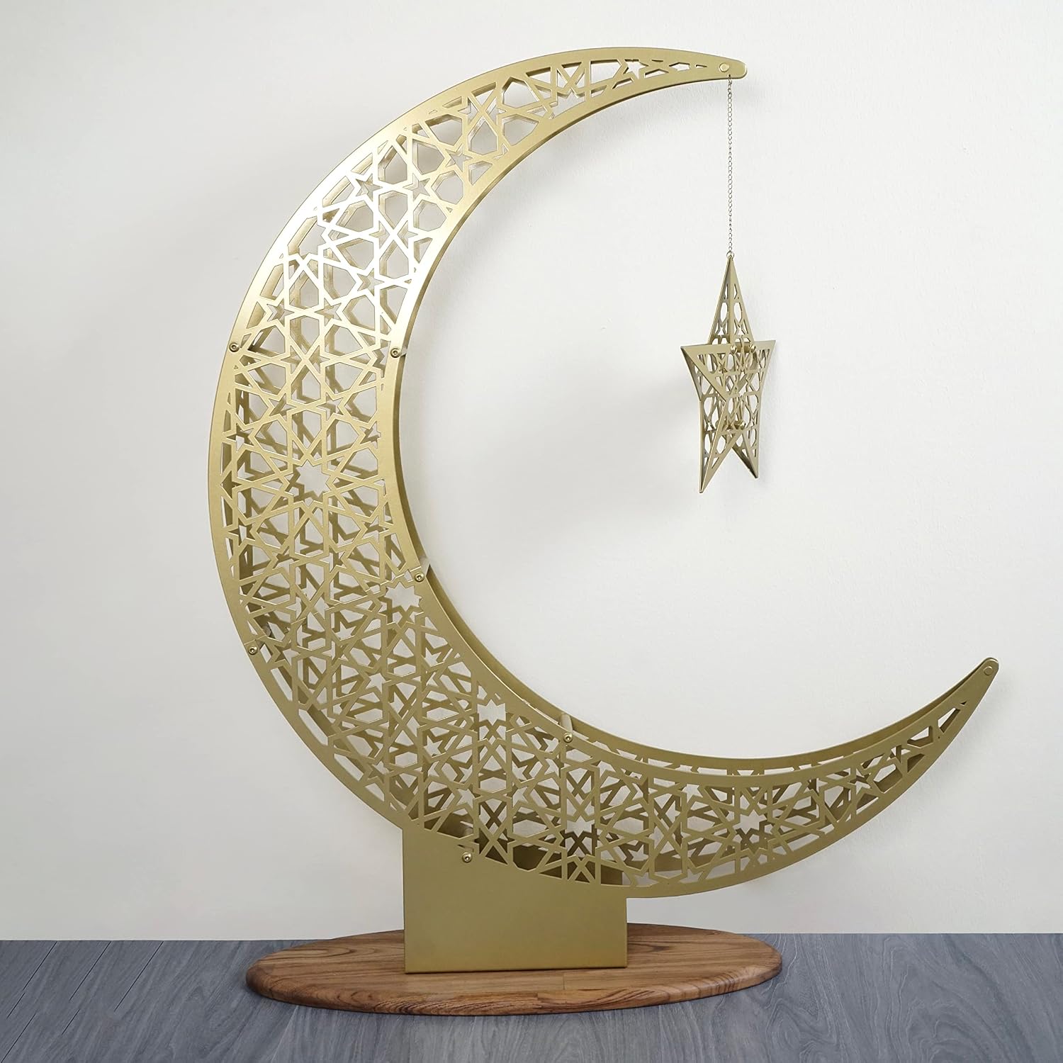 Allah & Mohammad (PBUH) Metal Bookends - Islamic Home Decor, Ramadan & Eid Gift (Black) - View #4