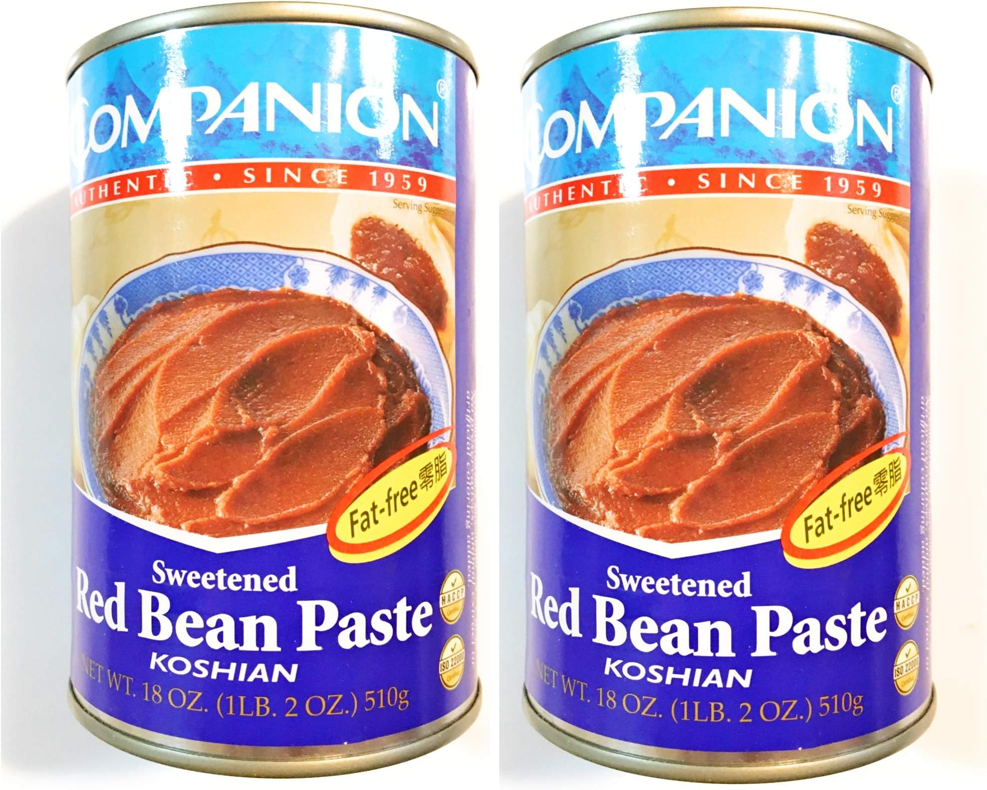 Companion Sweetened Red Bean Paste 18 Oz(Fat- Free)-2 Pack冰糖紅豆沙