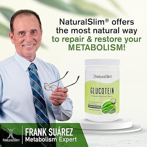 Miniatura 7 de NaturalSlim GLUCOTEIN "Almidón resistente" con plátano verde y guisantes de campo, promueve la salud digestiva y el metabolismo, fibra natural sin