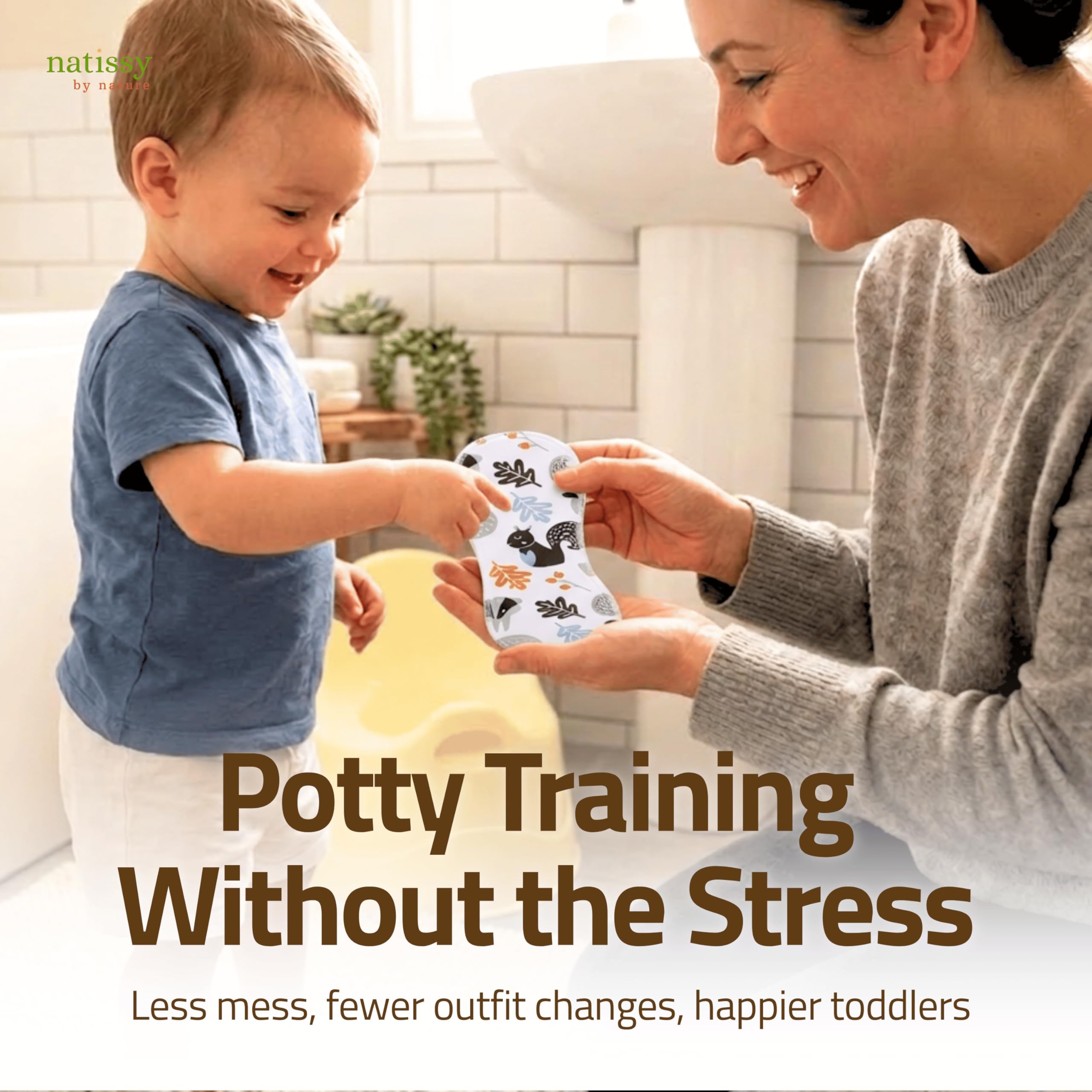 Fabriqué dans l’UE – Inserts lavables pour l’apprentissage de la propreté d’enfants avec EcoGrip (Secure Fit lot de 8), alternative aux culottes d’apprentissage et couches, protection renforcée fuites
