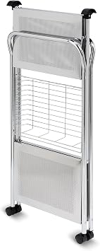 Honey-Can-Do CRT-01703 Deluxe Foldable Push Cart, Chrome, 2-Tier