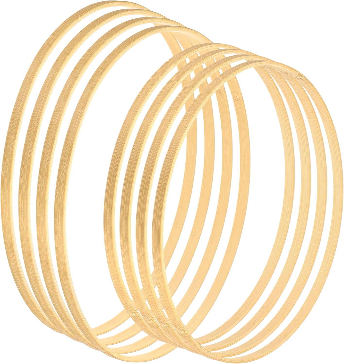 PATIKIL 10 Inch 12 Inch Wooden Bamboo Floral Hoop, 8Pcs in 1 Set Craft Rings for DIY Wedding Wreath Decor Dream Catcher