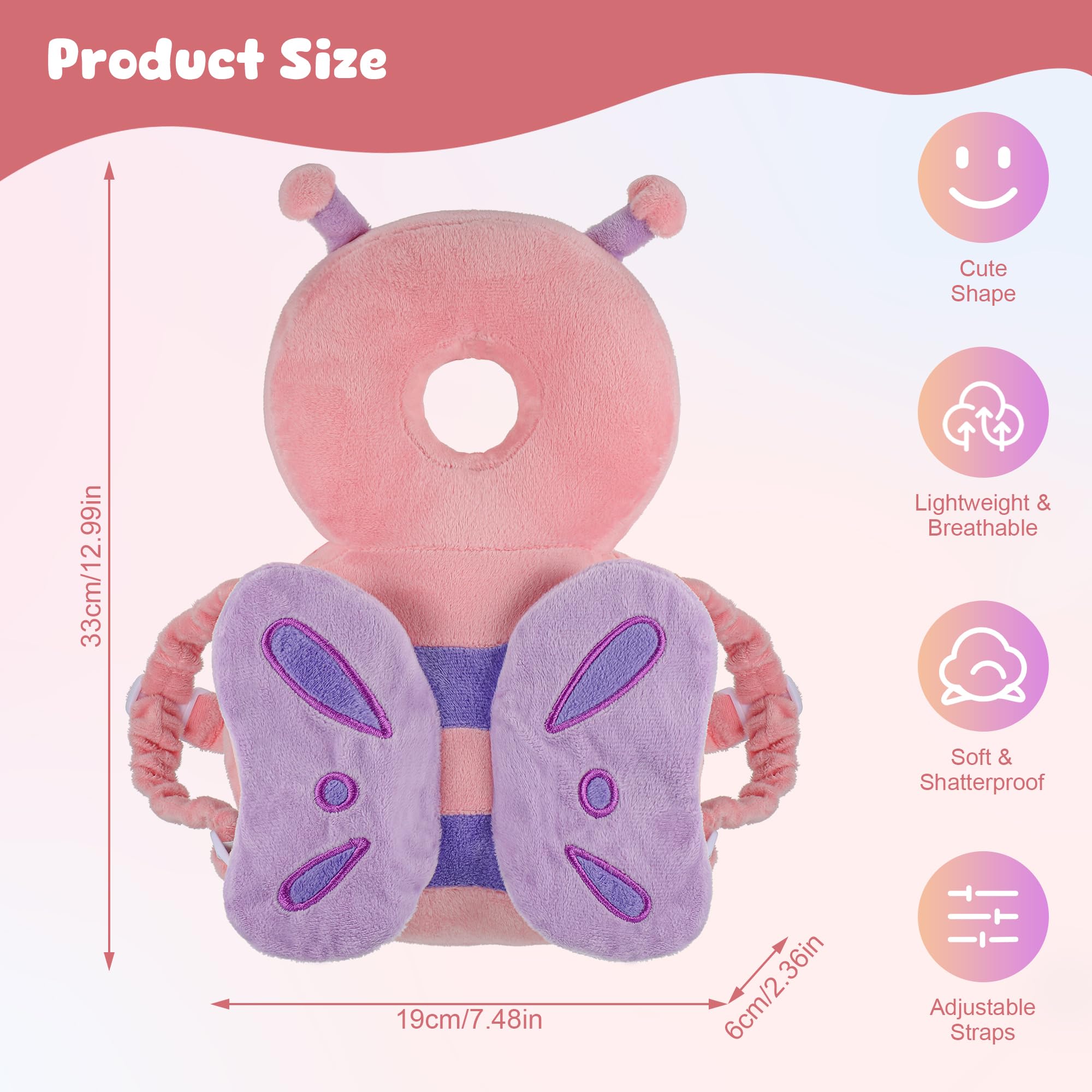 HippoBaby Baby Head Protector Backpack – Toddler Safety Cushion For Cr