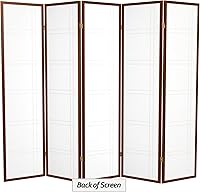 Vista 88 de Red Lantern Pantalla Shoji de doble cruz de 6 pies de alto, color blanco, 5 paneles