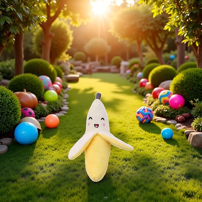 Juguete para Perro Mordedor Squeaker Plátano Amarillo Tustao miniatura 8