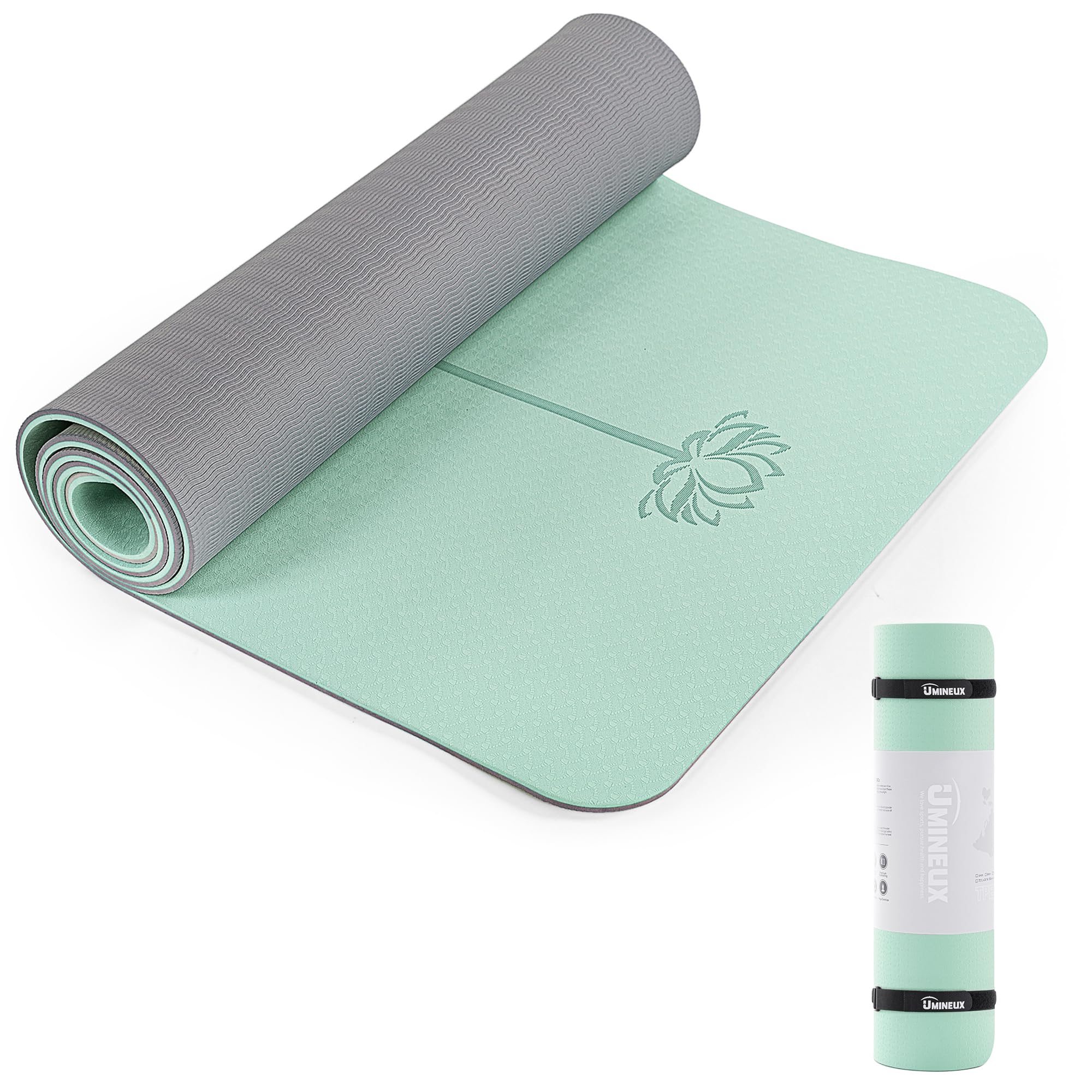 Yoga Mat Extra Thick 1/3'' & 2/5" Non Slip Yoga Mats for Women Eco Friendly TPE Fitness Exercise Mat with Carrying Sling & Storage Bag