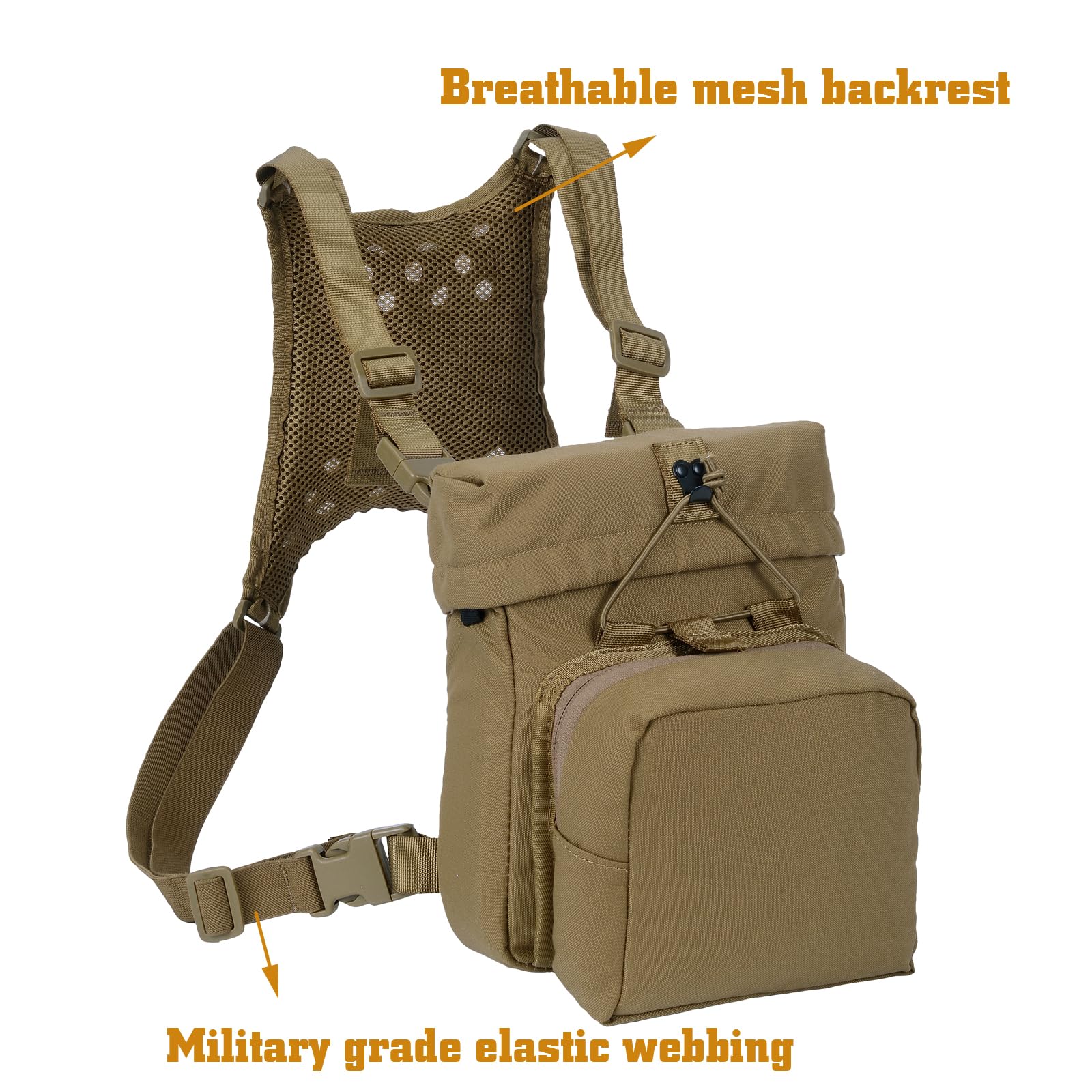 Taktische Universal-Fernglas-Tasche, Fernglasgeschirr, Brusttasche mit langlebigem, leichtem Fernglasgeschirr