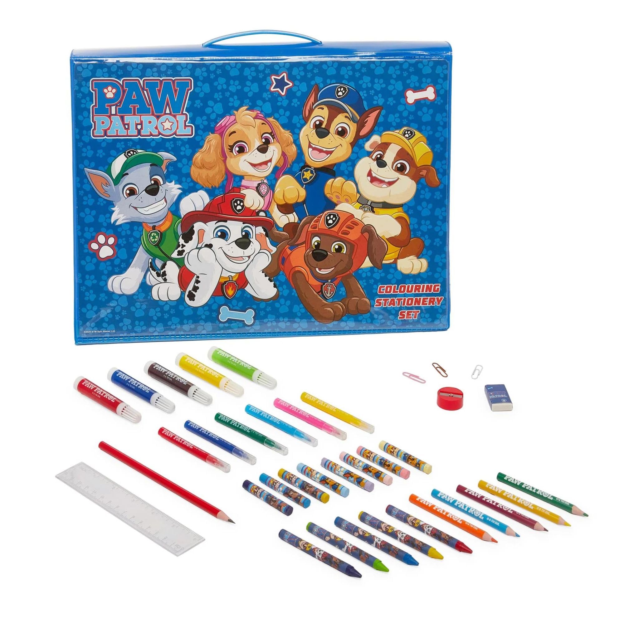 Paw Patrol 162 Pcs Pop Up Artist Easel Kids Art Set - White Board & Chalkboard with Markers, Felt Pens, Colouring Pencils, Paint Cakes, Crayons, Oil Pastels, Chalks & Painting Set Accessories