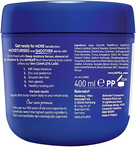 Miniatura 6 de Nivea Crema corporal rica nutritiva aceite de almendras para piel seca 135fl oz