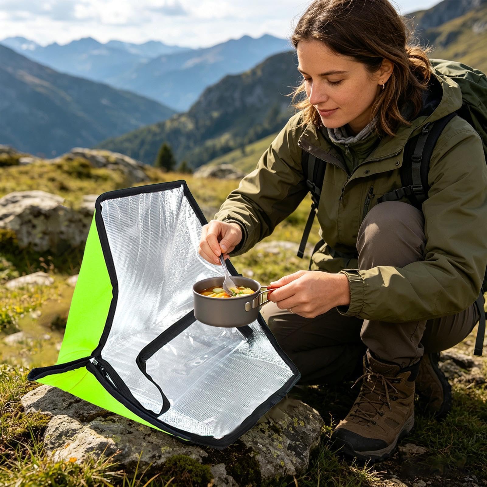 Forno Solare da Campeggio Pentole Pieghevoli per Riscaldamento del Cibo | Forno Solare per Sopravvivenza e Preparazione Per Addestramento Sopravvivenza Escursionismo Camper Vita Outdoor Appassiona