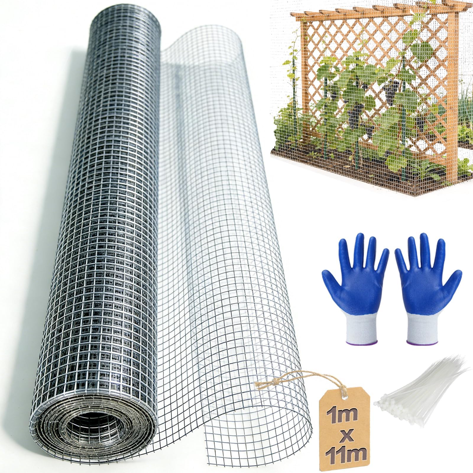 Mbsomnus Drahtgitter Feinmaschig 100 cm x 11 M Maschendraht Rolle