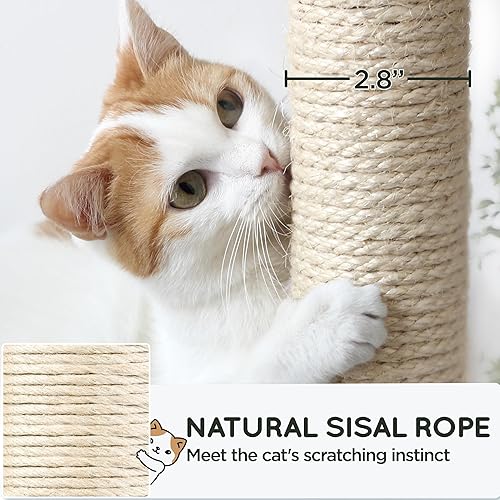 Vista 8 de Yaheetech Torre para gatos de 63 pulgadas, muebles para mascotas de varios niveles para gatitos de interior con postes rascadores cubiertos de sisal