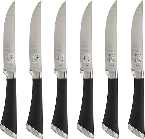 Vista 14 de Chicago Cutlery Santoku y Partoku Juego de cuchillos de cocina de acero inoxidable, mango de polímero negro para cortar, picar, picar y más