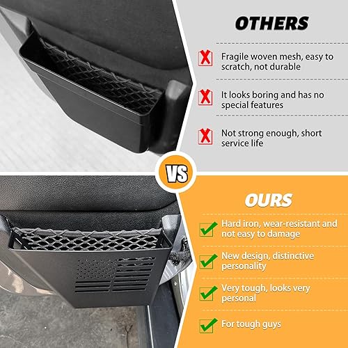 Miniatura 3 de MAIKER - Caja de almacenamiento de metal para puerta trasera, bolsillo organizador de inserción lateral para Jeep Wrangler JK 2007-2018 de 4